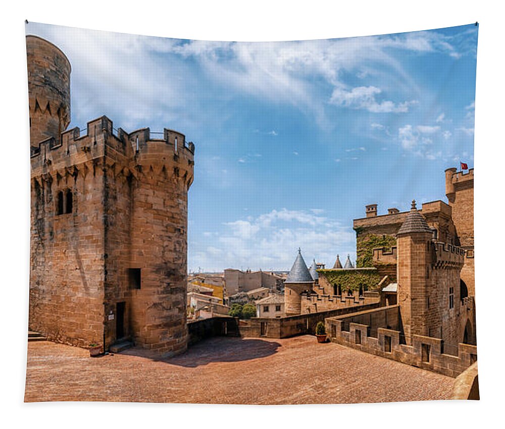 Fortification Tapestry featuring the photograph Olite from the castle's terrace by Micah Offman