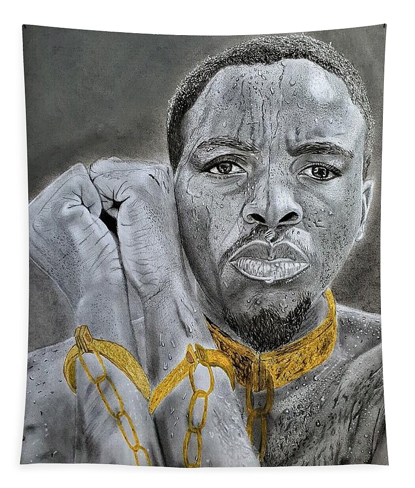 Hyperrealism Tapestry featuring the drawing OM2- Olivier Mub by Olivier Mub