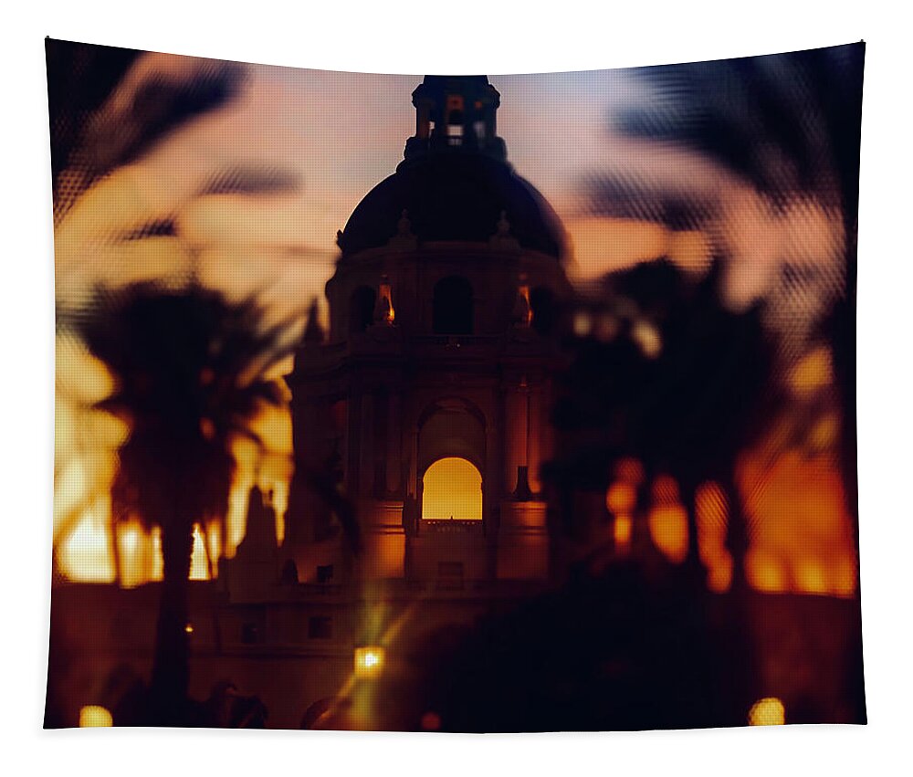Pasadena Tapestry featuring the photograph On A Dark Desert Highway by Nicholas Brendon