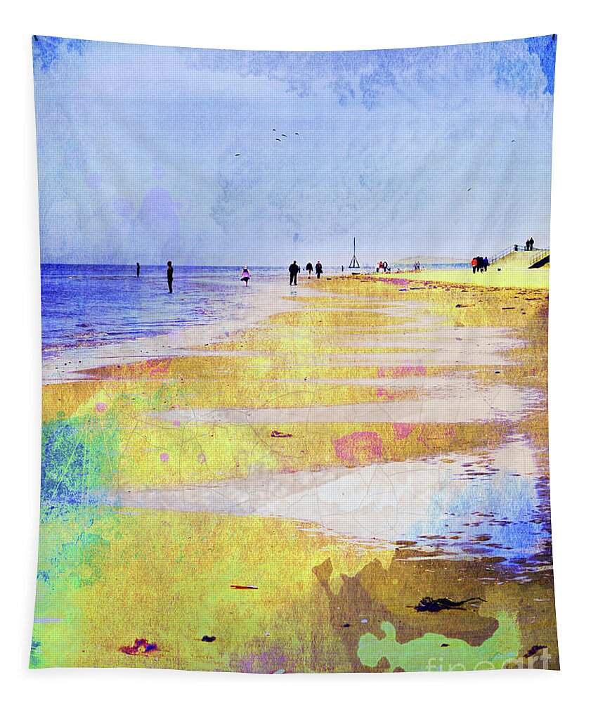 On Tapestry featuring the photograph On the beach by Gillian Singleton