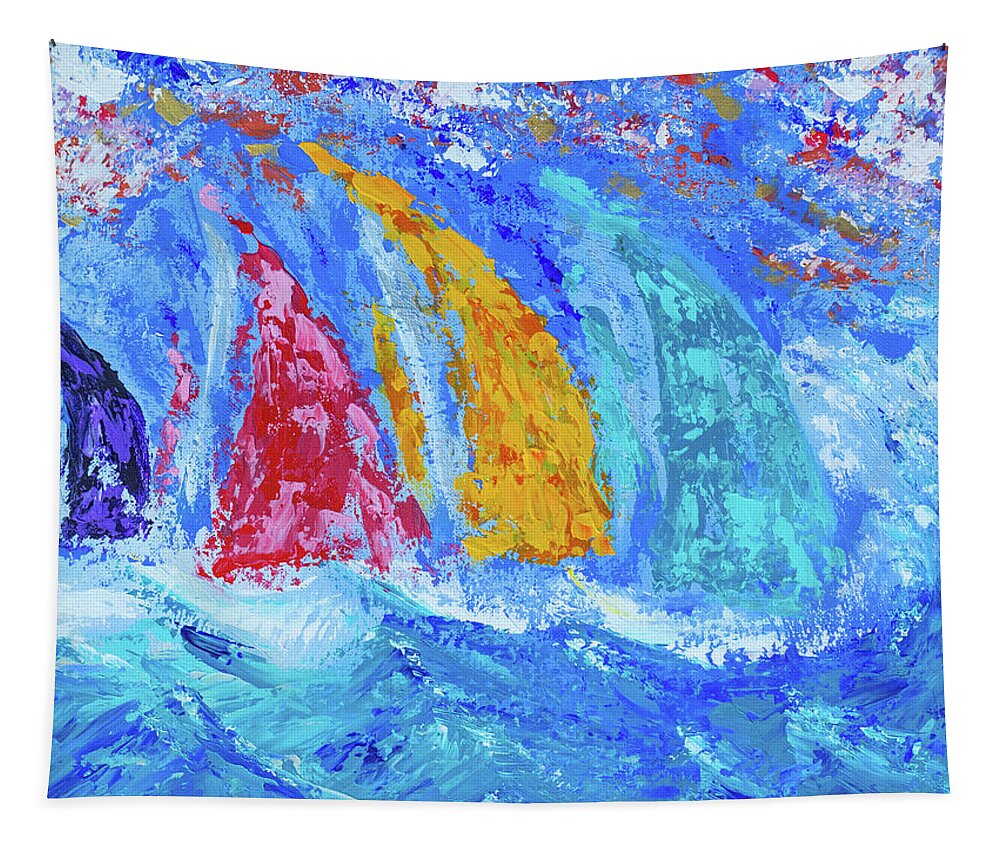 Ocean Tapestry featuring the painting On the Breeze by Bonny Puckett