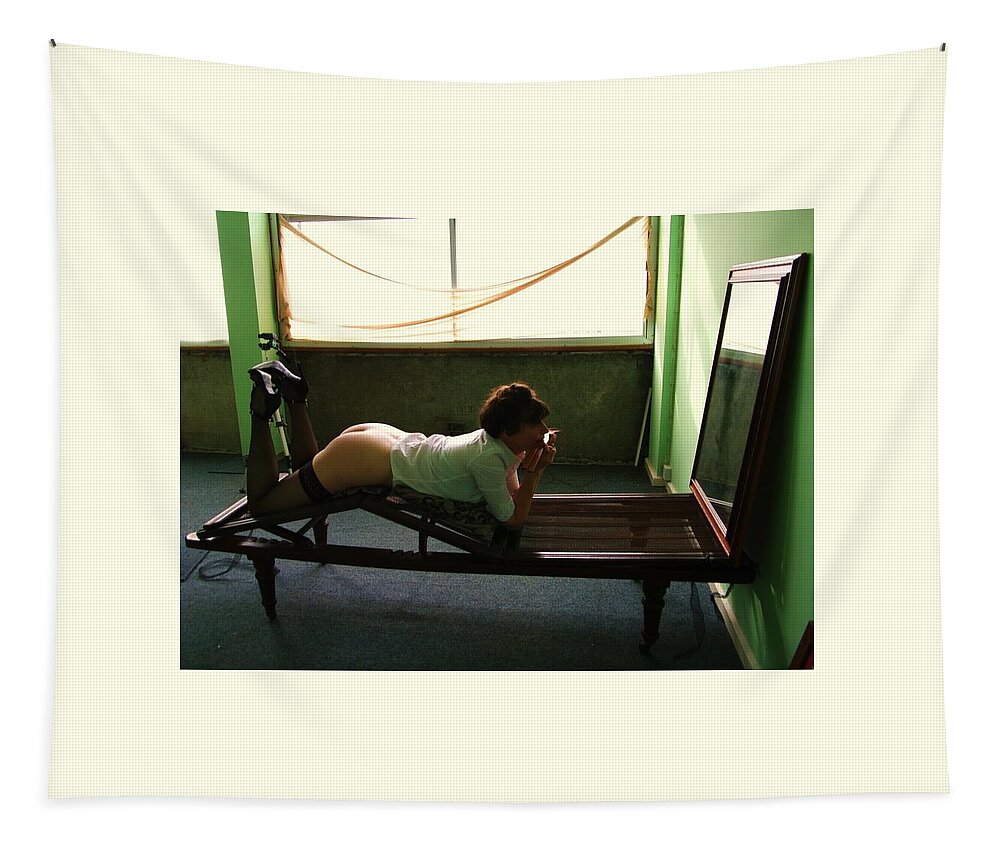 Bare Tapestry featuring the photograph On the prison bed by Asa Jones