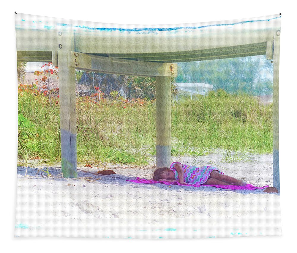Napping Tapestry featuring the photograph On Vacation by Alison Belsan Horton