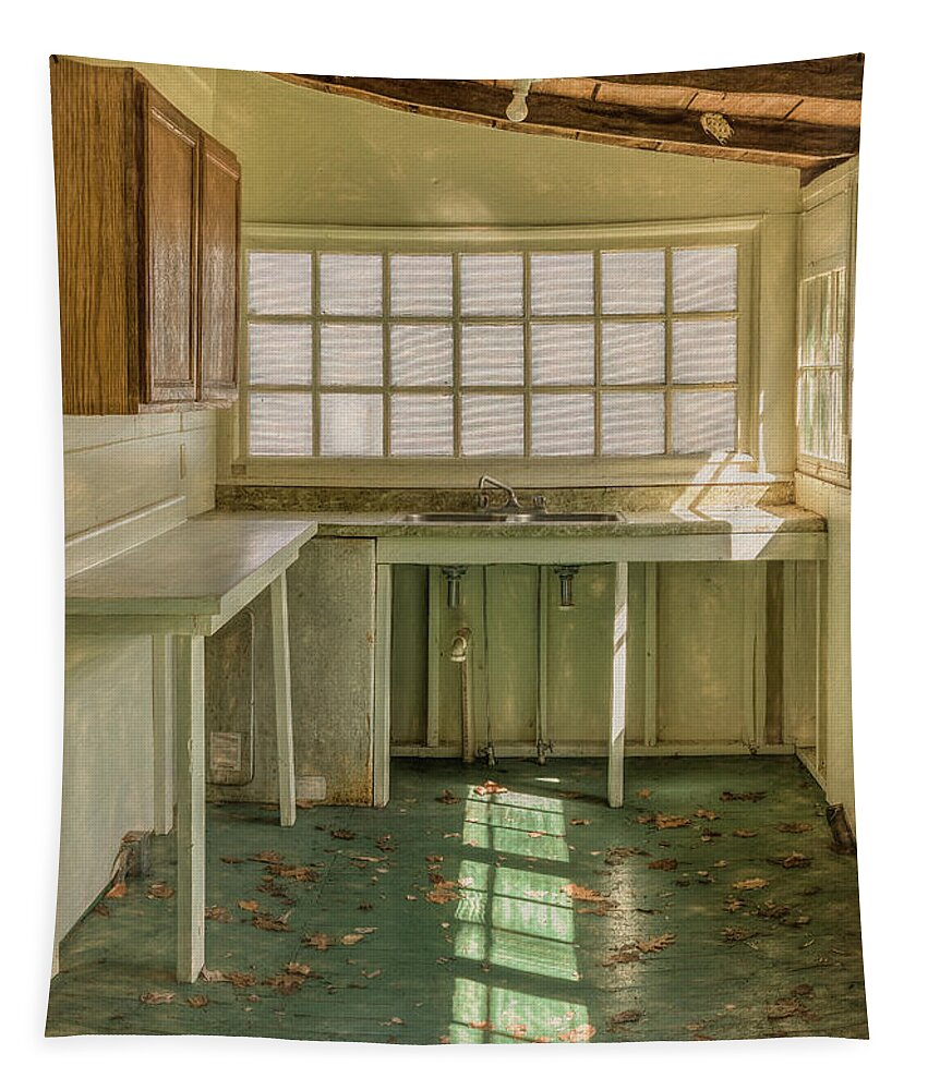 Kitchen Tapestry featuring the photograph Once the Hub of Summer Fun by Marcy Wielfaert