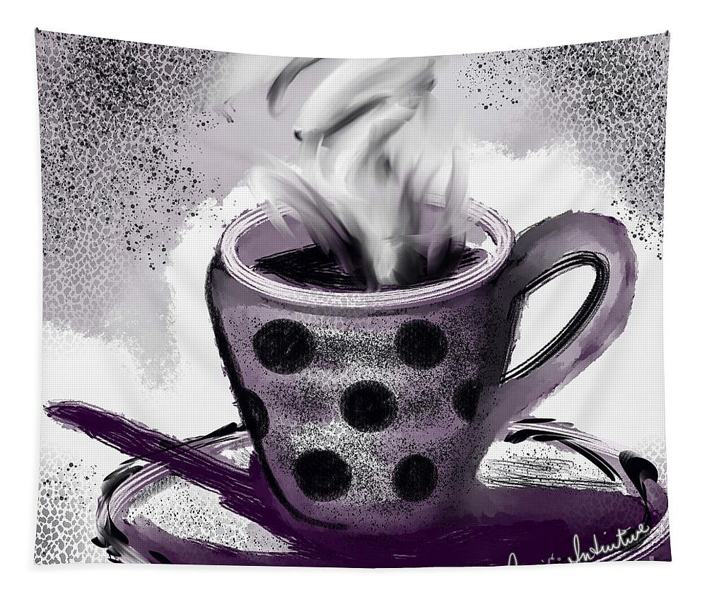 Sketch Tapestry featuring the digital art One Day Sketch Challenge-Hot Mug by Laurie's Intuitive