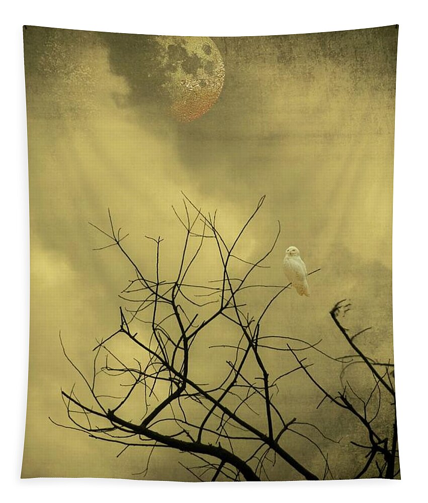 Moon Tapestry featuring the photograph One Golden Night by Rene Crystal