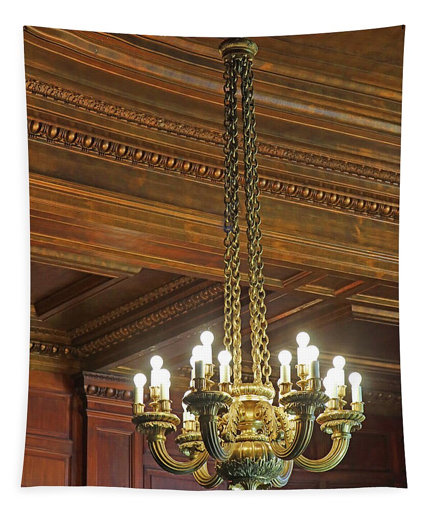 Chandelier Tapestry featuring the photograph One Ton Chandelier in Kentucky Supreme Court 9753 by Jack Schultz