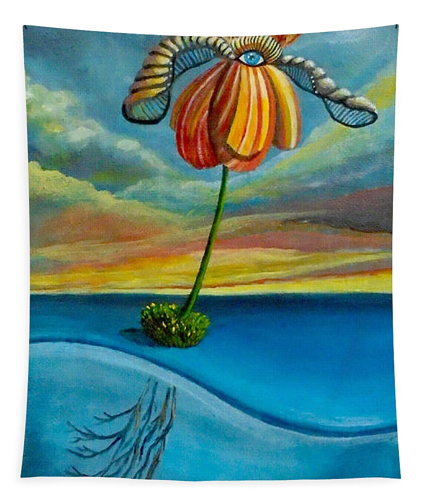 Flower Tapestry featuring the painting Onwards by Mindy Huntress