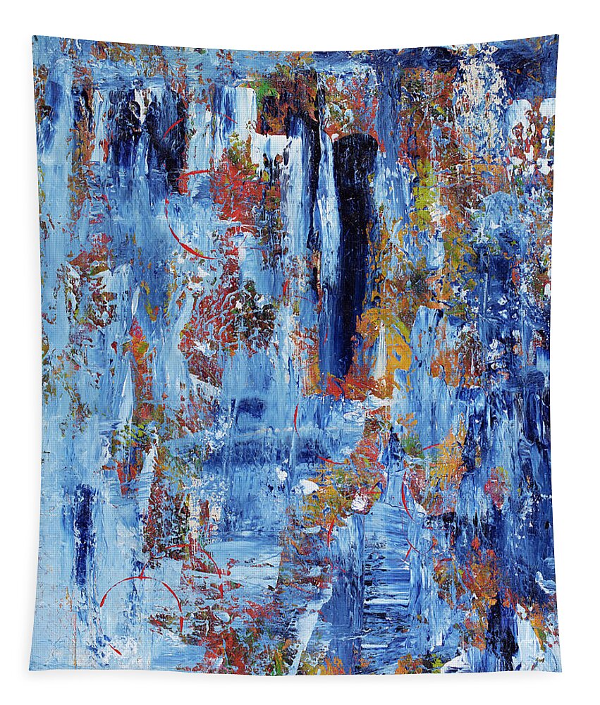 Abstract Tapestry featuring the painting Open Heart 3 by Angela Bushman