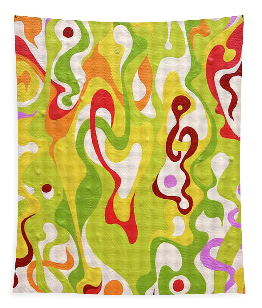 Abstract Tapestry featuring the painting Opti-Mystic Flow by Amy Ferrari