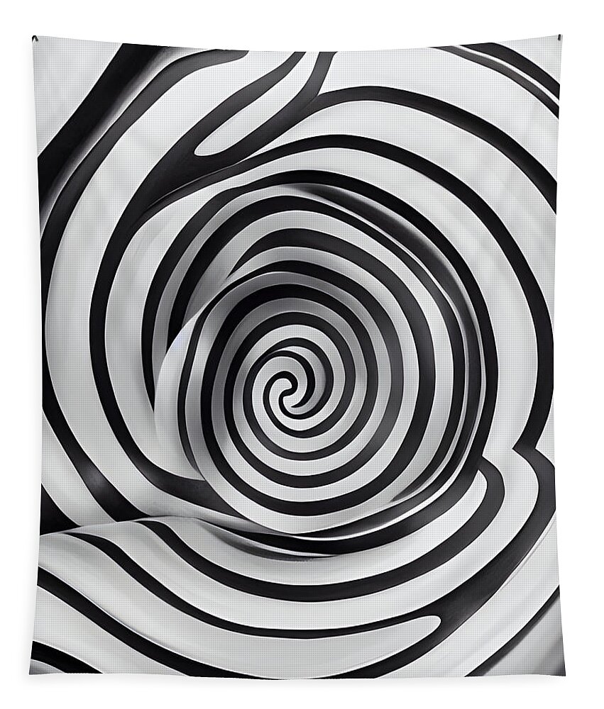 Bw Tapestry featuring the digital art Optical Illusion I by Bonnie Bruno