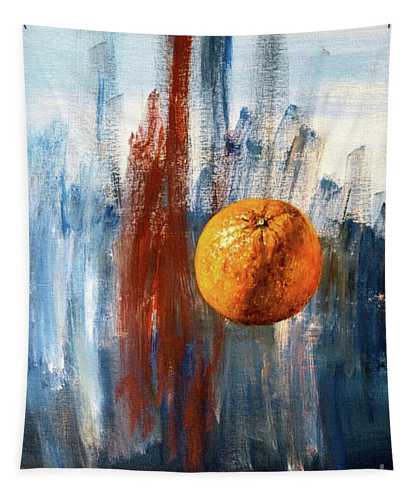 Orange Tapestry featuring the painting Orange by Arturas Slapsys