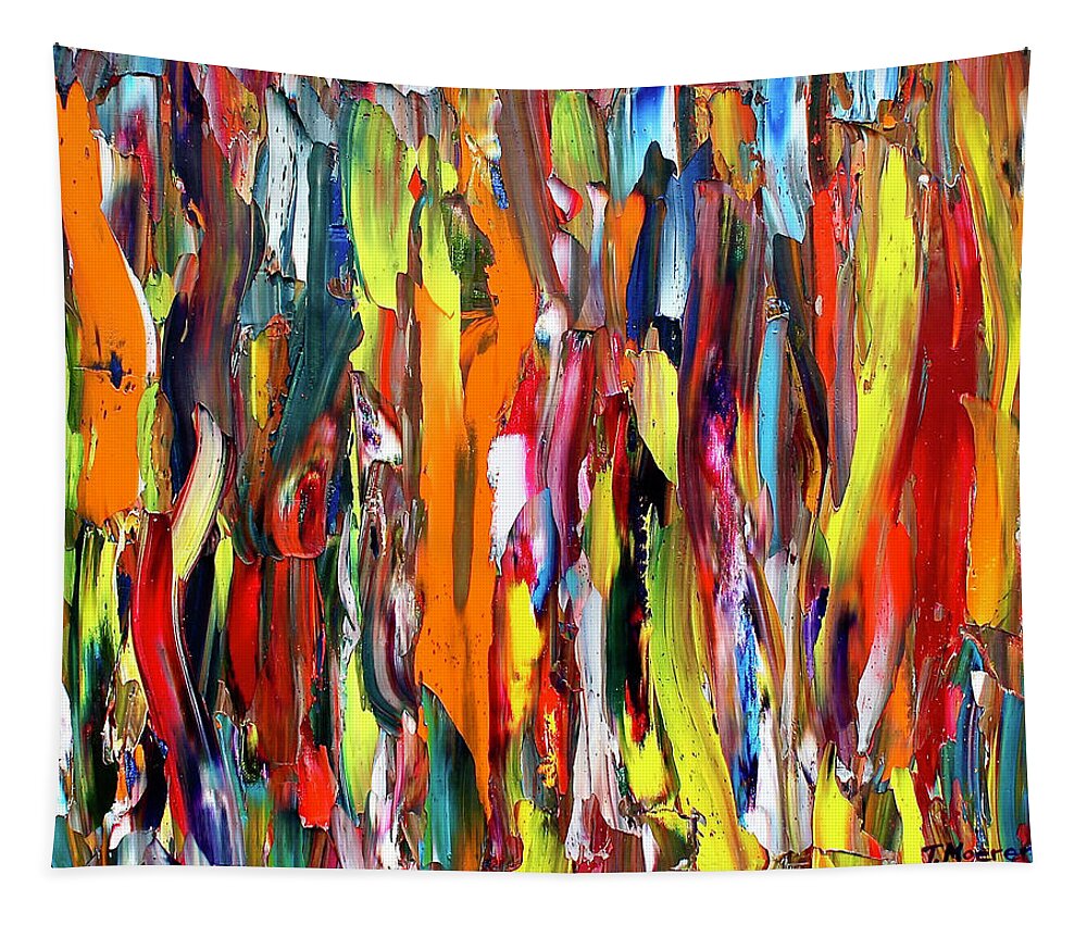 Abstract Tapestry featuring the painting Orange Delight by Teresa Moerer