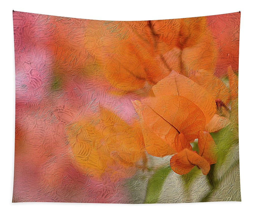 Orange Flowers Tapestry featuring the digital art Orange Flower Burst by Cordia Murphy