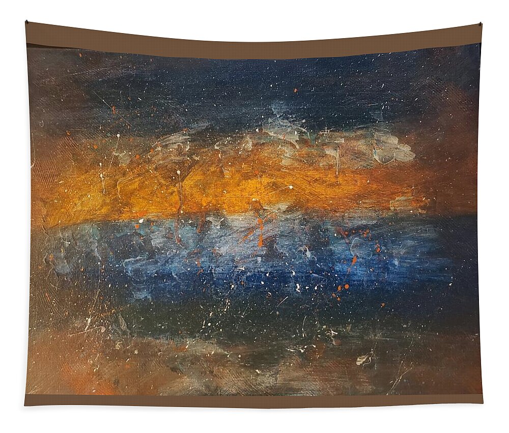  Tapestry featuring the painting Orange Night by Samantha Latterner