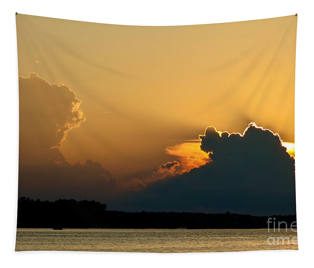 Silence Tapestry featuring the photograph Orange Skies by Tim Lent