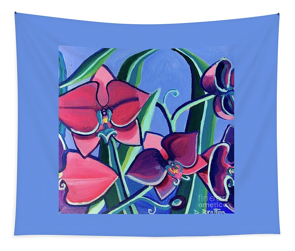 Flowers Tapestry featuring the painting Orchids by Debra Bretton Robinson