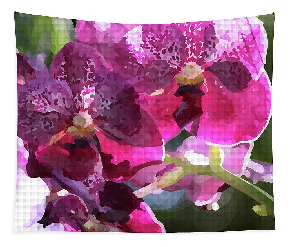 Orchid Tapestry featuring the photograph Orchids in Water Color by Mingming Jiang