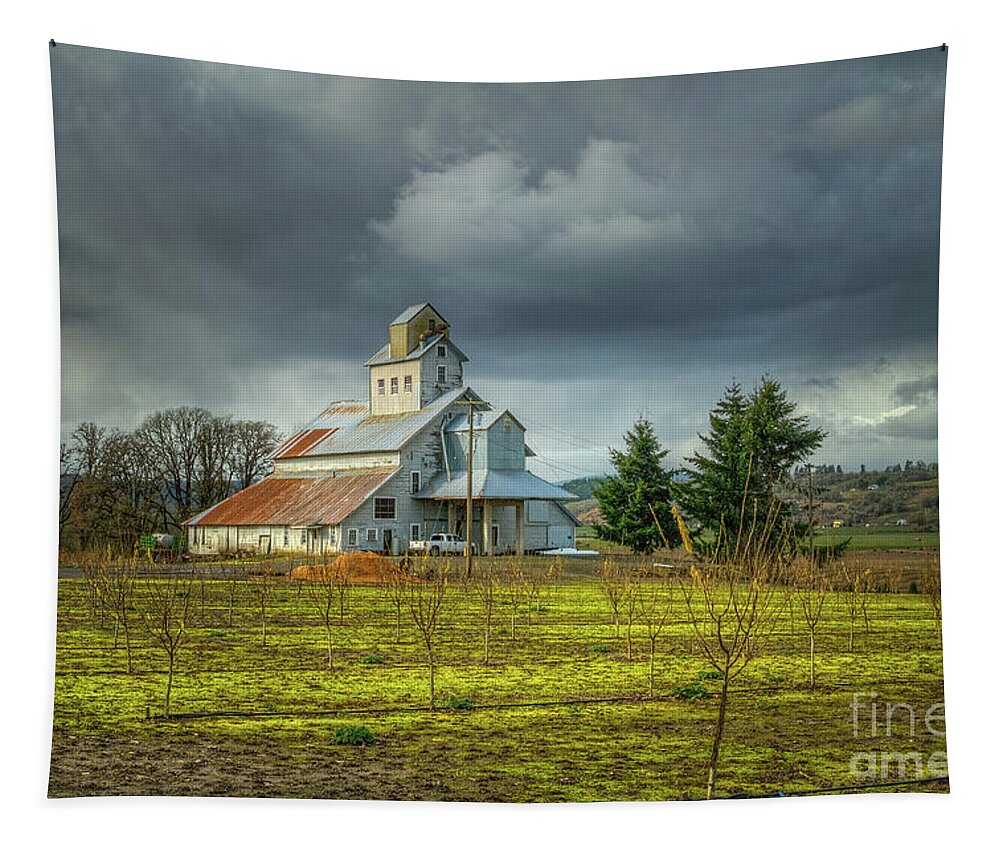 Silo Tapestry featuring the photograph Oregon Grain Elevator by Craig Leaper