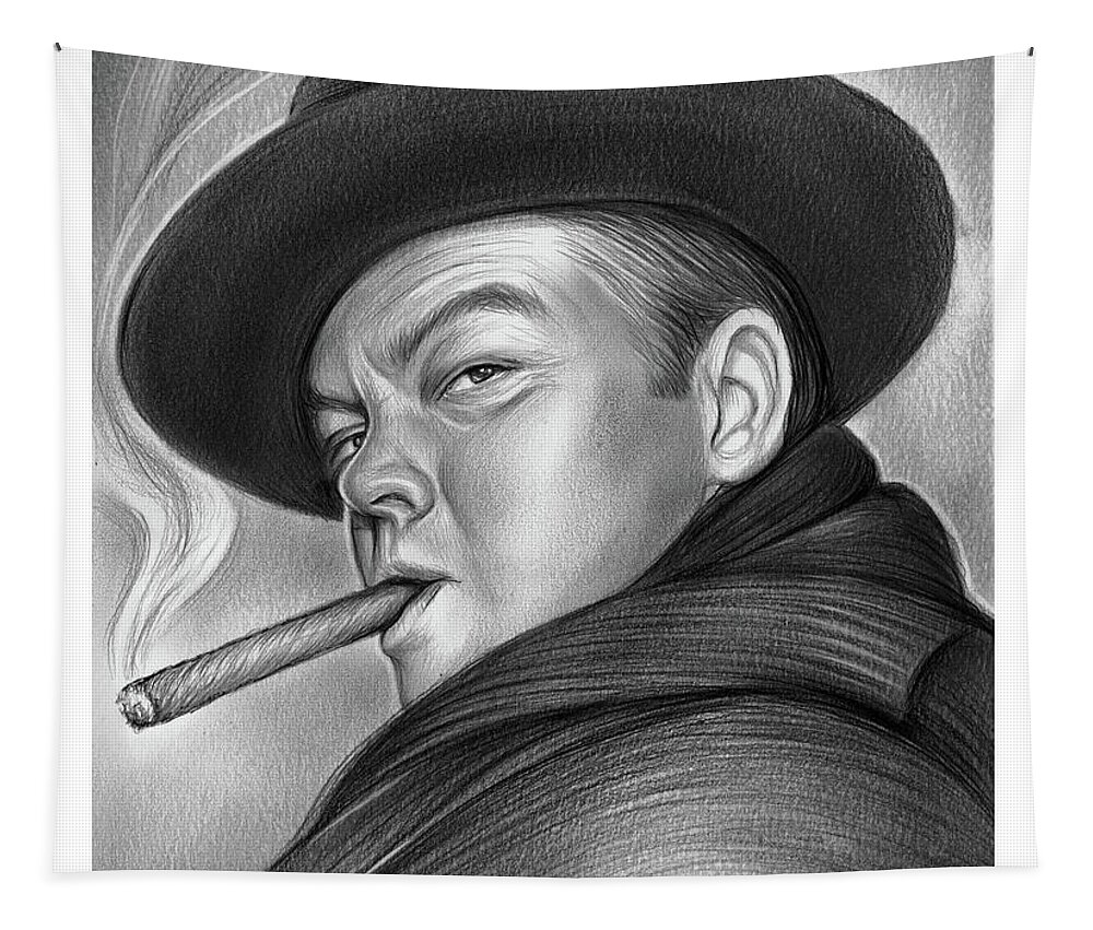 Sketch Of The Day Tapestry featuring the drawing Orson by Greg Joens