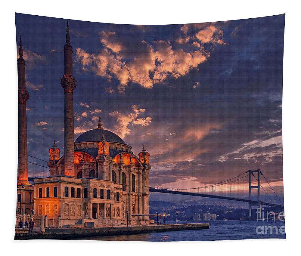 Ortaköy Mosque Tapestry featuring the photograph Ortakoy Mosque, Istanbul, Turkey by Sam Antonio