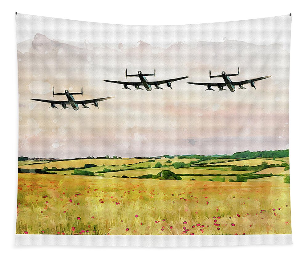Art Tapestry featuring the digital art Our Bomber Boys by Airpower Art