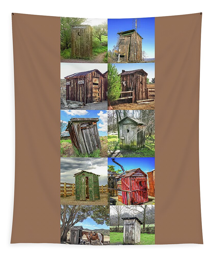Outhouse Tapestry featuring the photograph Outhouse Color Panel Vertical by Don Schimmel