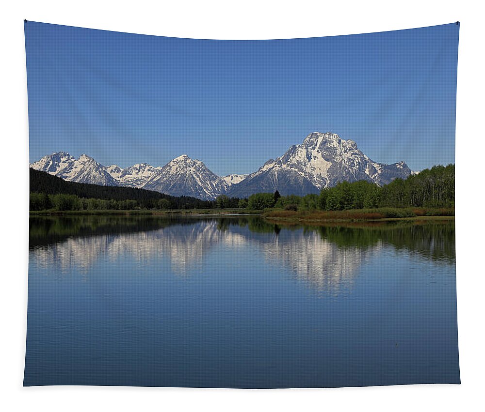 Oxbow Bend Tapestry featuring the photograph Grand Teton - Oxbow Bend - Snake River 2 by Richard Krebs