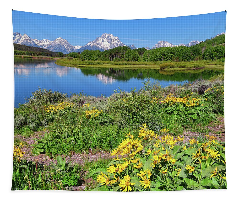 Oxbow Bend Tapestry featuring the photograph Oxbow Spring by Greg Norrell