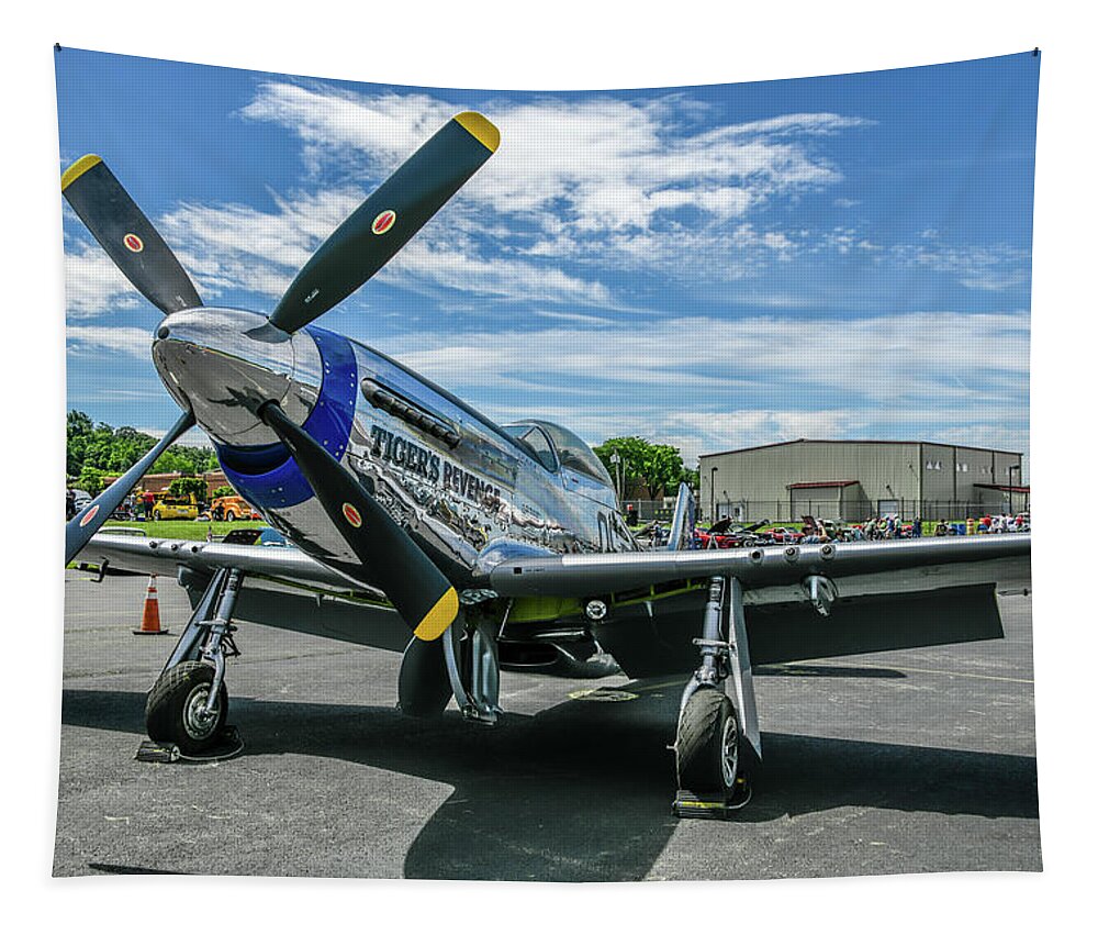 Tigers Revenge Tapestry featuring the photograph P-51 Mustang by Anthony Sacco