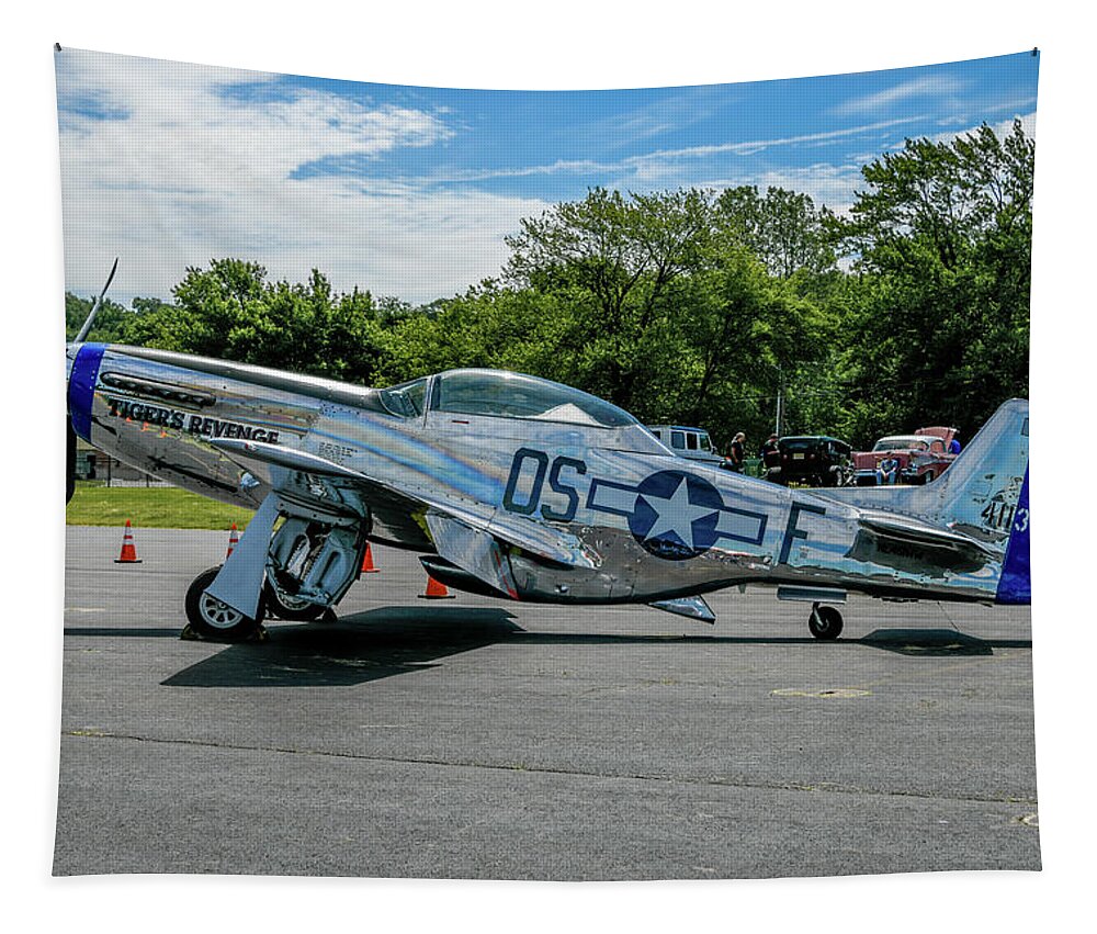 Plane Tapestry featuring the photograph P-51 Mustang Tigers Revenge by Anthony Sacco