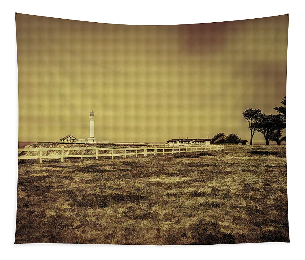 America Tapestry featuring the photograph California Lighthouse by Maria Coulson