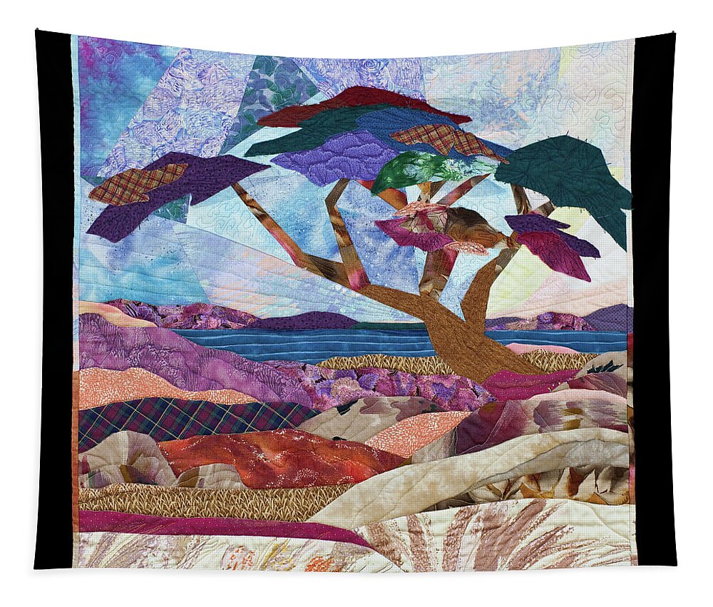 Pacific Tapestry featuring the mixed media Pacific Beach by Vivian Aumond