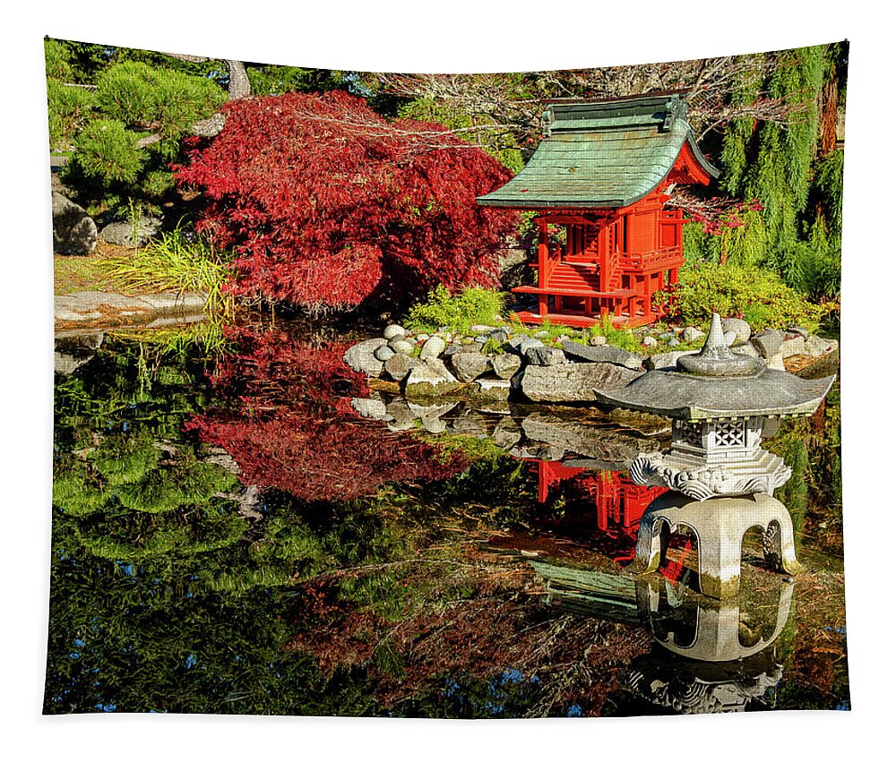Pt Tapestry featuring the photograph Pagoda Reflections by Rob Green