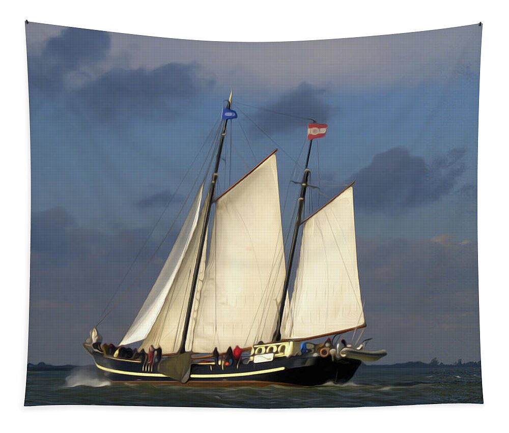 Digital Photography Tapestry featuring the photograph Paint Sail by Luc Van de Steeg