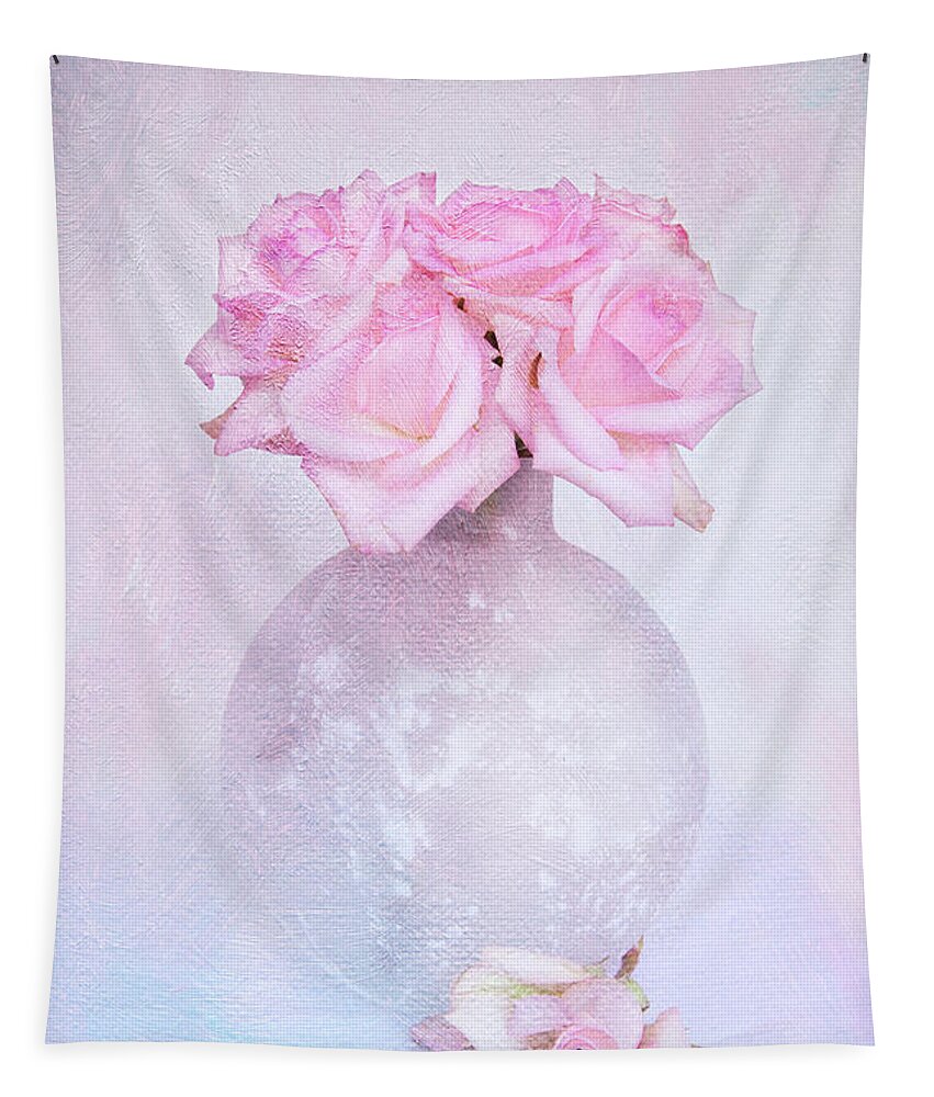 Contemporary Still Life Tapestry featuring the photograph Painted Roses by Theresa Tahara
