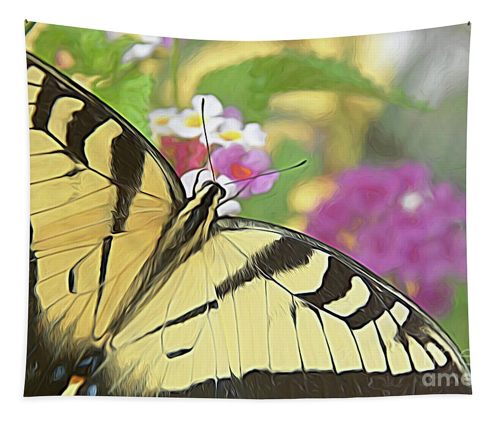 Butterfly Tapestry featuring the digital art Painted Swallowtail by Amy Dundon