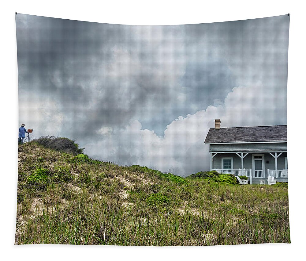 Art Tapestry featuring the photograph Painter on the Hill by WAZgriffin Digital