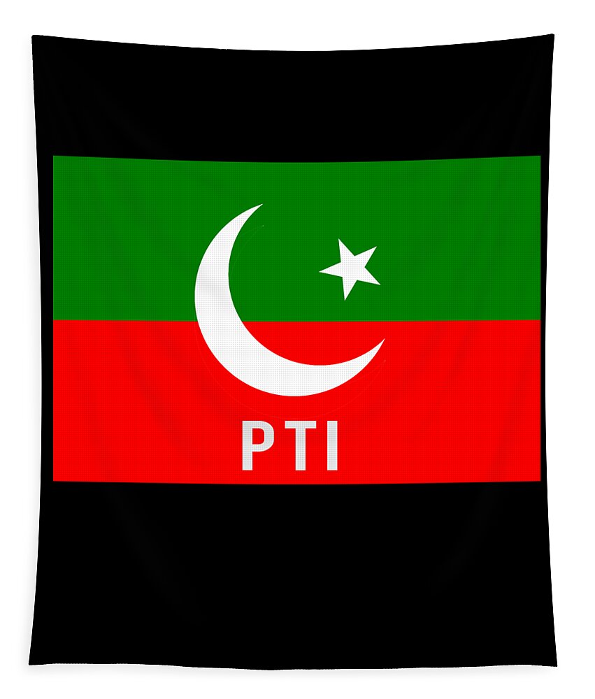 Funny Tapestry featuring the digital art Pakistan PTI Party Flag by Flippin Sweet Gear
