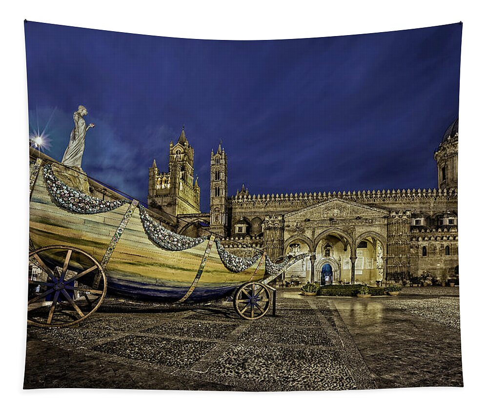 Palermo Cathedral Tapestry featuring the photograph Palermo Cathedral by Ian Good