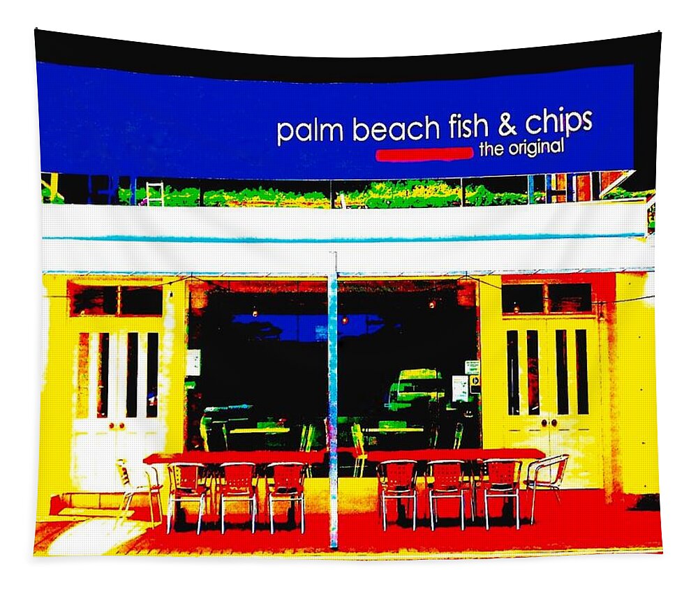 Pop Art Tapestry featuring the photograph Palm Beach Fish and Chips  Pub by VIVA Anderson