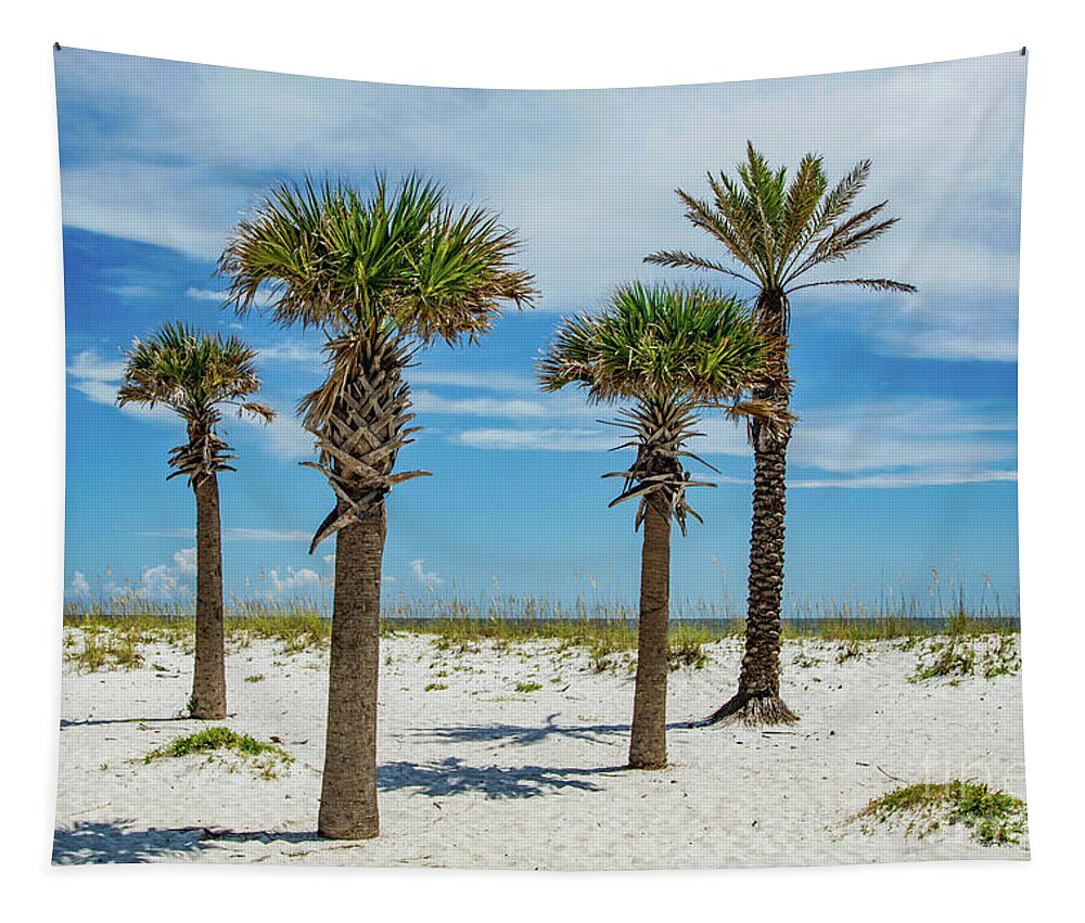 Island Tapestry featuring the photograph Palm Trees on the Beach by Beachtown Views