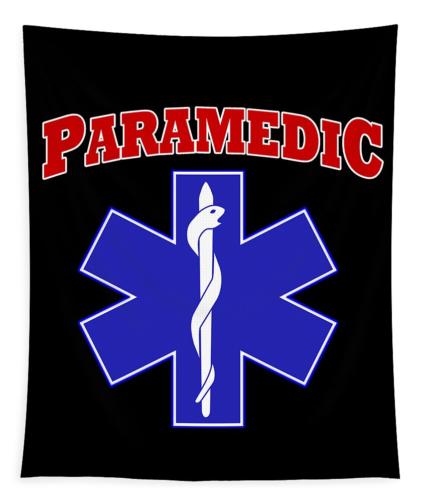 Cool Tapestry featuring the digital art Paramedic EMS Symbol by Flippin Sweet Gear