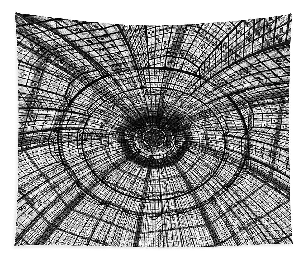 Black And White Tapestry featuring the photograph Paris Ceilings - Black and White by Melanie Alexandra Price