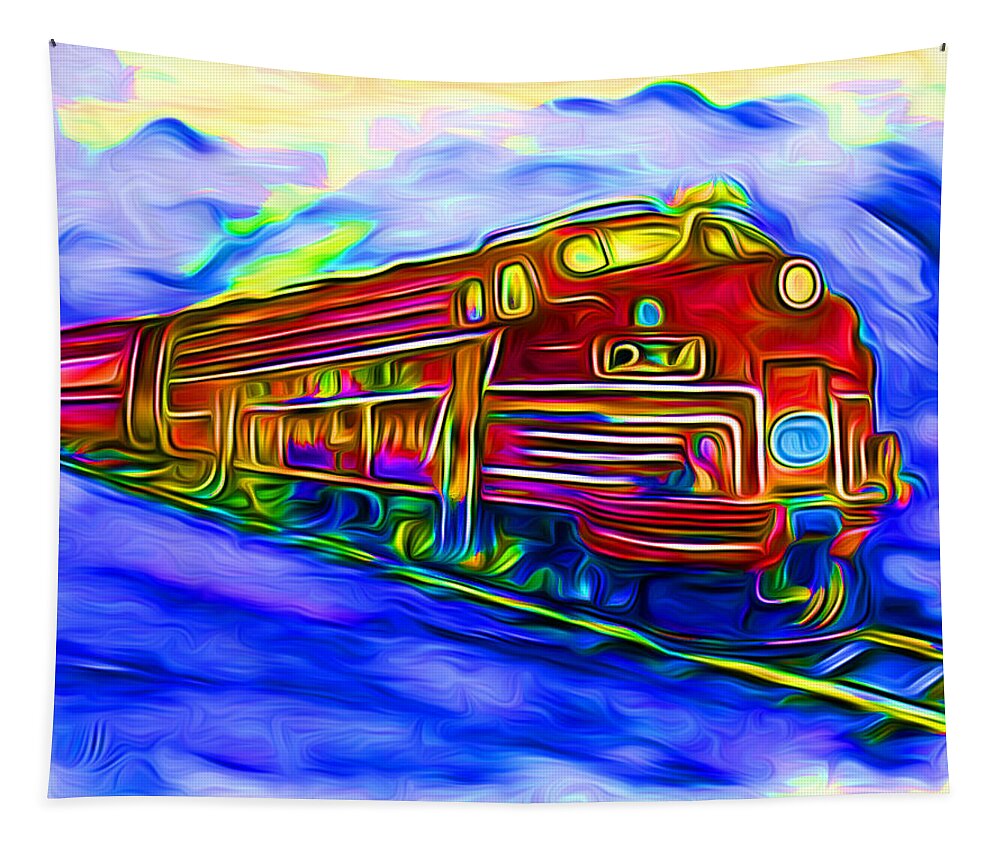 Digital Art Tapestry featuring the digital art Party Train by Ronald Mills