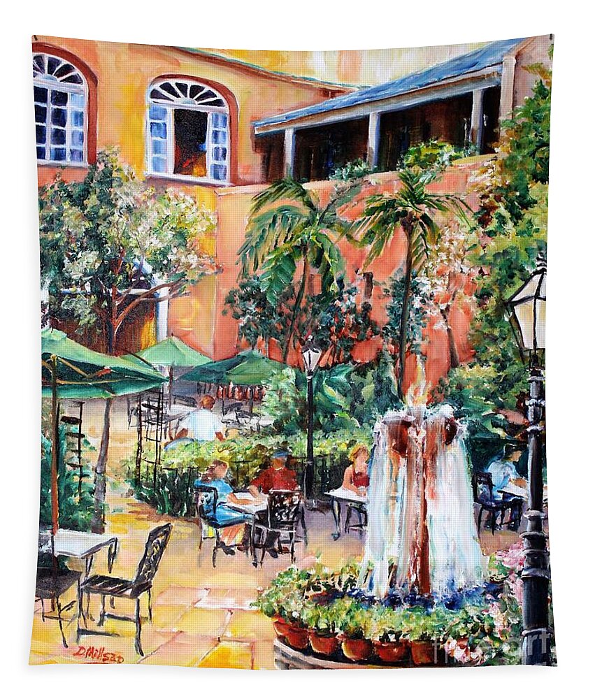 New Orleans Tapestry featuring the painting Pat O'Brien's Courtyard by Diane Millsap