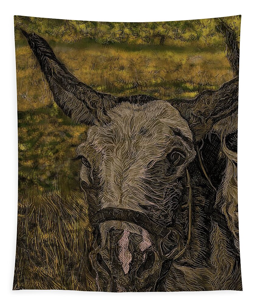 Donkey Tapestry featuring the digital art Patches by Angela Weddle