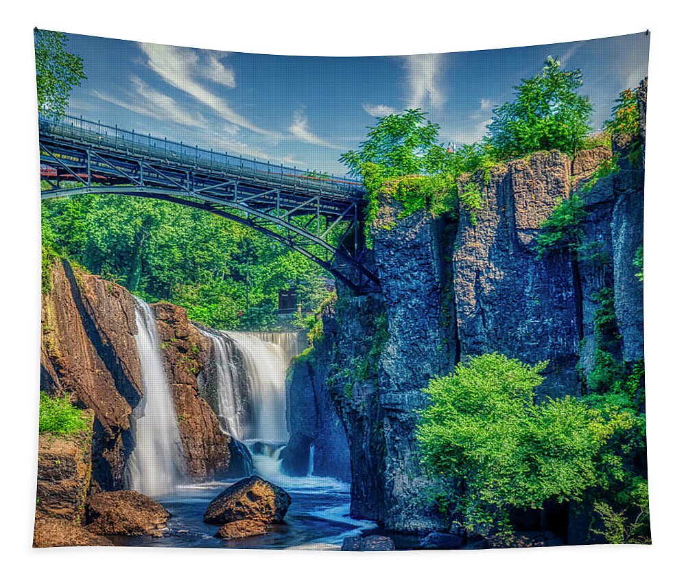 Great Falls Tapestry featuring the photograph Paterson Great Falls by Penny Polakoff
