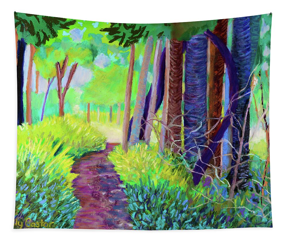  Tapestry featuring the painting Path on Green Point by Polly Castor