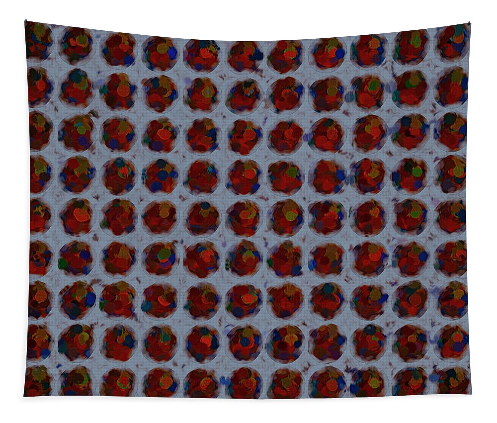 Patterns Tapestry featuring the digital art Patterned Red by Cathy Anderson